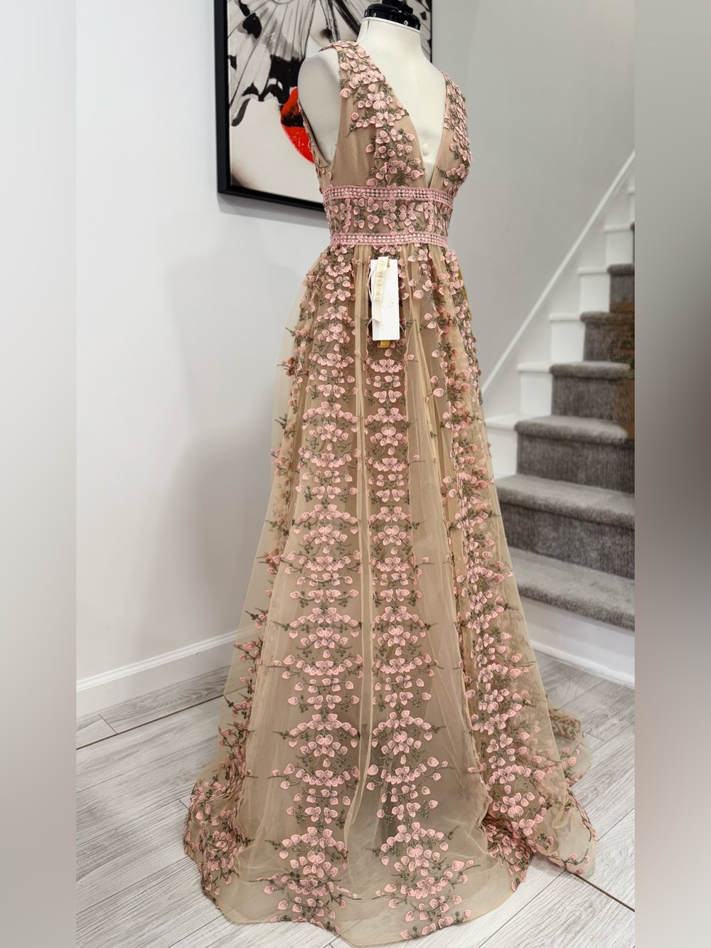 Bronx and Banco Megan Floral Embroidered A-Line Maxi Dress - Picture 4 of 15
